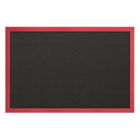 United Visual Products Slim Enclosed Corkboard, 24"x36", Gold Alum Frame/Cork UVEB2436-GOLD-CORK